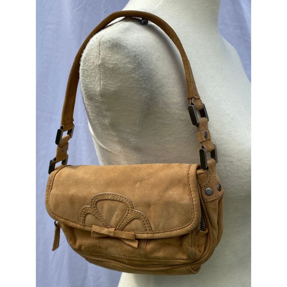 EUC J. Crew Tan Suede Bag With Bow